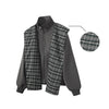 TaelePlus Niche Design Trendy Brand Splicing Plaid Hooded Jacket Jacket