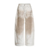 Pokiovo Denim Primary Color Casual Retro Wide Leg Mop Jeans