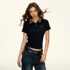 Jimmy Color-matching Plaid Slim-fitting Polo Collar T-shirt