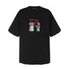 11KN Versatile Washed Old Letter Printed Casual Crew Neck Top