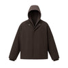 Inflation Fake Two Piece Fleece Short Wide Hooded Cotton Jacket
