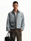 XPKAEAX Retro Character Print Made Old Jacket
