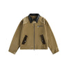 STAFFPICK Design Leather Collar with Vintage Lapel Corduroy Jacket