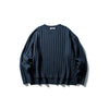DAVIC Basic Simple Jacquard Striped Crew Neck Knitted Sweater
