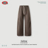 BE Floral Yarn Loose Hooded Sweater Straight Trousers Set