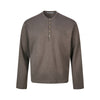 EME Henry Collar Lazy Blended Design Long Sleeve T-Shirt