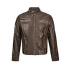 Premium Stand-up Collar Slim-fitting Front Shoulder Short PU Locomotive Leather Jacket