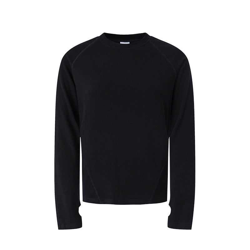 UNF Youkes + Konali Nano Fleece Shoulder Foundation Long Sleeve in black, featuring a sleek design and long sleeves.