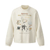 Double-sided Graffiti Print Waffle Couple Pullover Sweater