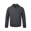 Solid Color Seagull Neck V-neck POLO Shirt Casual Long-sleeved Knitted Sweater
