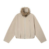 TGNS Fur Collar Pleated Suede Jacket