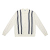 Old Money Wind Striped Contrasting Color Lapel Button Cardigan Autumn and Winter Casual Knitted Sweater