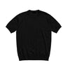 Following Jacquard Vertical Texture Casual Front Shoulder Crew Neck Short Sleeve