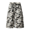 OREETA Retro American Camouflage Cropped Pants Wide-leg Straight Denim Casual Shorts