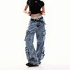 Jimmy Multi-pocket Workwear Wide-leg Jeans