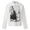 YESHUGUTIDE Light Asian Punk Mid-neck Metal Buckle Print Long-sleeved T-shirt