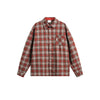 OUSWE Flannel Plaid Casual Loose Long-sleeved Shirt Jacket