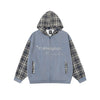 TaelePlus Vintage Checked Cardigan Hooded Sweater