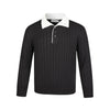EME Retro Contrasting Color Lapel Polo Long-sleeved Knitted Sweater