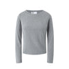 UNF Straight Shoulder Lycra Cotton Stretch Crew Neck Long Sleeves in gray, offering comfort and style for any occasion.