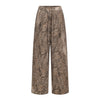 Pokiovo Retro Leopard Print Straight Tube Loose Wide Jeans Trousers