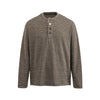 SANHOMME Contrast Pinstripe Textured Henry Neck Long Sleeve T-Shirt