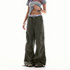 Jimmy Vintage Washed Pleated Wide Leg Casual Pants