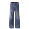 DC French blue Washed Ink Splashing Old Casual Cotton Jeans