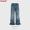 MIJKO Cat Whisker Patch Ripped Jeans