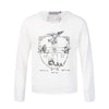 "Korean hemp walking blouse" burr collar printed loose thin long-sleeved T-shirt