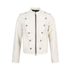 "Elegant Court" Retro Niche Punk High-end Sense Front Shoulder Metal Breasted PU Leather Short Jacket