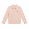 THREATENED Simple Embroidered Lapel Solid Color Long-sleeved Shirt