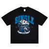 SUPER WAY Guochao Original Retro Panda Casual Letter Print Crew Neck Short Sleeve T-Shirt