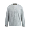 SANHOMME Contrast Pinstripe Textured Henry Neck Long Sleeve T-Shirt