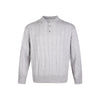 EME Vintage Henry Neck Semi-Open Textured Long Sleeve Knitted Sweater