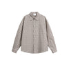 OUSWE College Plaid Cotton Casual Loose Long Sleeve Shirt