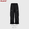 MIJKO Large Pocket Zipper Drawstring Nylon Trousers