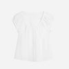 Alright Then Cotton Mulberry Silk Blended V-neck Shoulder Sleeve Shirt