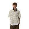 Jimmy Striped Old Money Wind Lapel Fake Two Piece Splicing Short Sleeve T-Shirt
