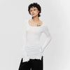 AIRHOOD Flared Sleeve U-Neck Slim Sleeve T-Shirt