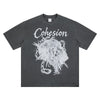 SUPER WAY Heavy Metal Skull Letter Print Short Sleeve T-Shirt