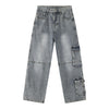 EF JEANS Vintage Street Big Pocket Design Loose Tooling Jeans
