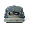 WASC Washed Denim Star Rivet Baseball Cap