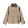 Inflation Leather Stitched Zip Lapel Vintage Jacket