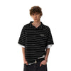 Jimmy Striped Old Money Wind Lapel Fake Two Piece Splicing Short Sleeve T-Shirt