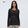 DIQIAN Loose and Breathable Fitness Top Casual Thin Long-sleeved Blouse