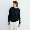 Lyocell Blended Smart Henry Neck Knitted Long Sleeve T-Shirt