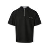 MADEEXTREME Cleanfit Half Zip Splicing Eye Buckle Waffle Short Sleeve T-Shirt