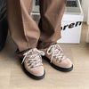 British Style Niche Weaving Design Casual Derby Shoes