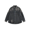 AYWTER Retro Washed Ripped Plaid Long-sleeved Shirt